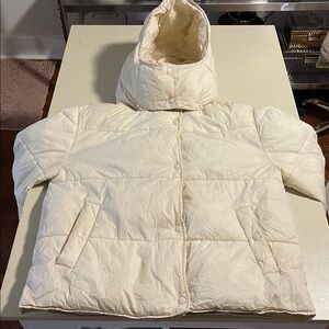 J.Crew Cream Flurry Puffer Jacket- Size Medium